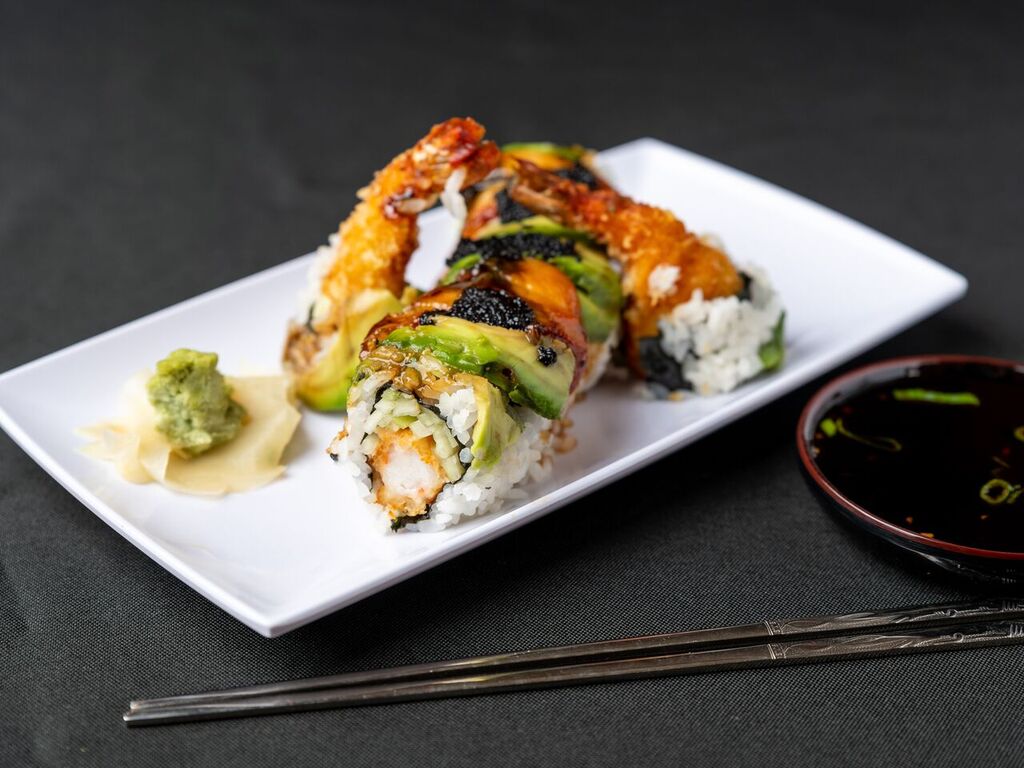 Order SP5. Dragon Roll food online from Akari Sushi store, Madison on bringmethat.com