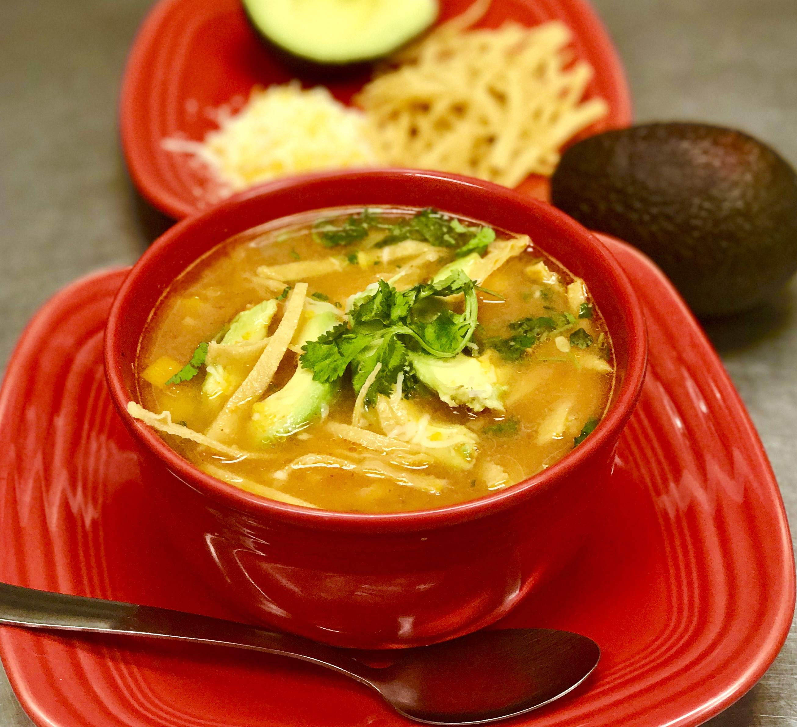 Order Chicken Tortilla Soup food online from Xalos Burrito Express store, Anchorage on bringmethat.com