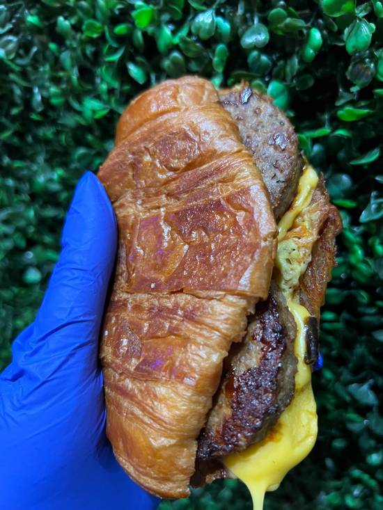 Order JUMBO CROISSANT BREAKFAST SANDWICH food online from CAN'T BELIEVE IT'S NOT MEAT store, Chicago on bringmethat.com