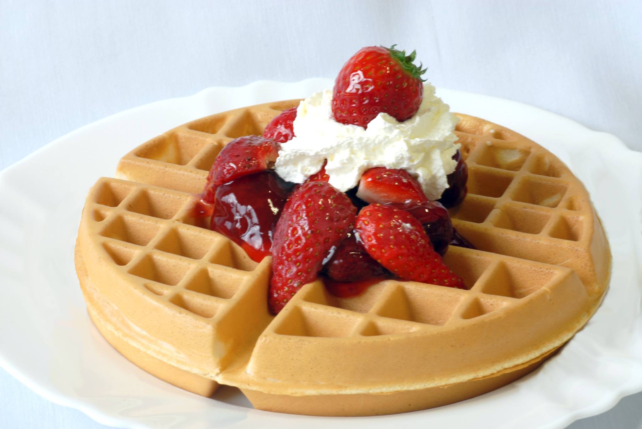Order Strawberry Waffle food online from Waffle Shop Family Restaurant store, Loves Park on bringmethat.com