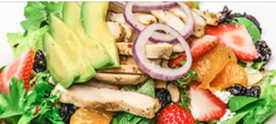 Order Roasted Chicken & Fruit Poppyseed Salad food online from Half Day Cafe store, Rochester Hills on bringmethat.com