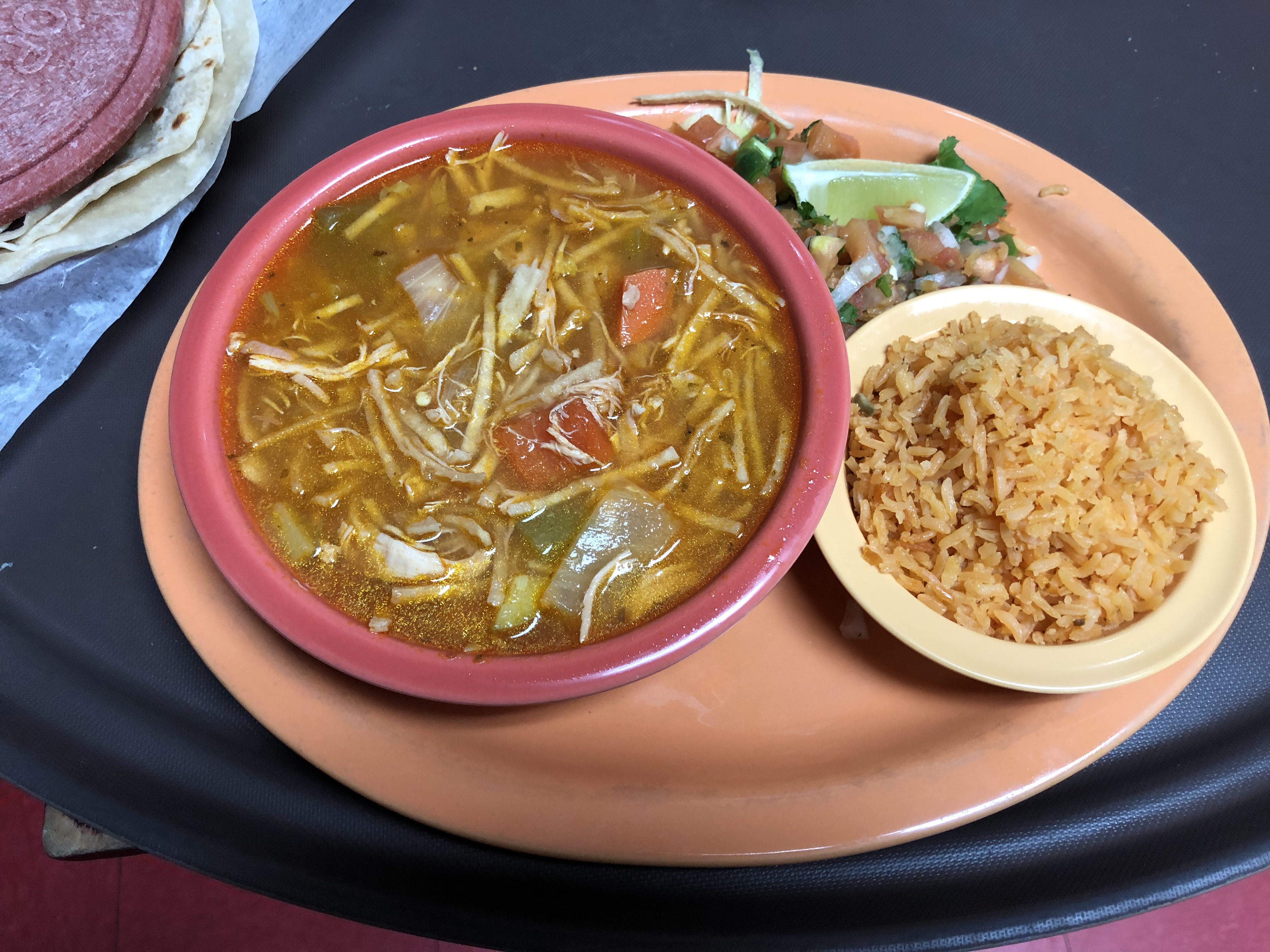 Order Tortilla Soup food online from Moreno Mexican Restaurant store, Pearland on bringmethat.com