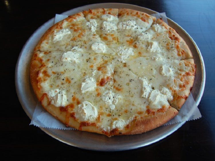 Order White Pizza - Mini 10'' food online from Claymont Steak Shop store, Claymont on bringmethat.com