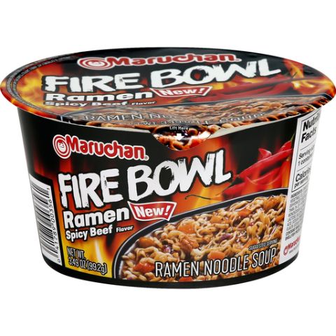 Order Maruchan Fire Bowl Ramen Noodle Soup Spicy Beef 3.49oz food online from 7-Eleven store, Princeton on bringmethat.com