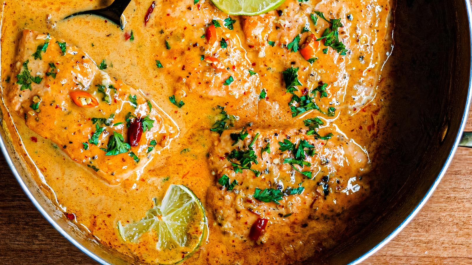 Order Salmon coconut curry food online from Mandala Indian Cuisine store, Saratoga on bringmethat.com