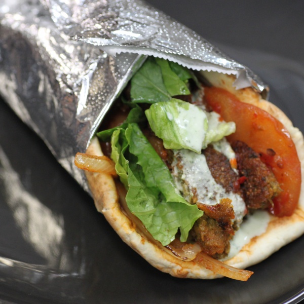 Order Lamb Shawarma Wrap food online from Lazeez Indian-Mediterranean Grill store, Las Vegas on bringmethat.com