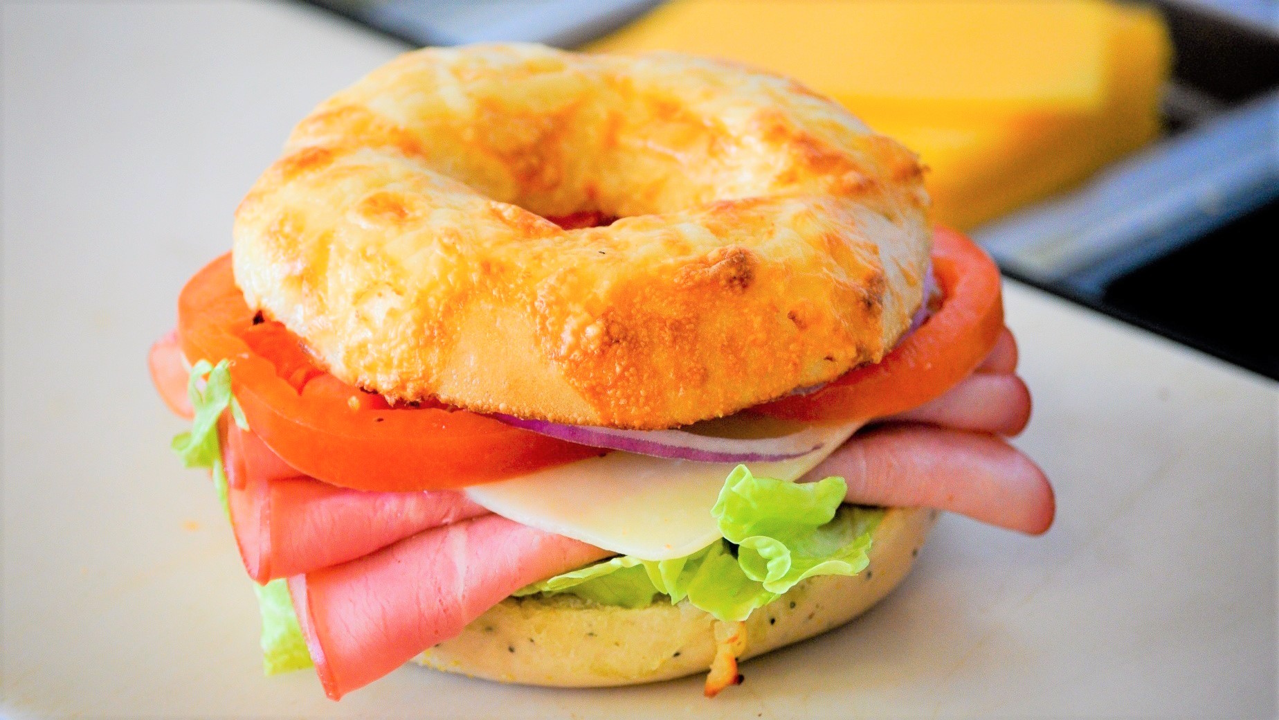 Order Ham & Cheese Sandwich food online from The Bagel Bakery store, Salinas on bringmethat.com