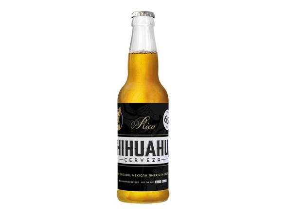 Order Chihuahua Cerveza Rico Mexican Lager - 6x 12oz Bottles food online from Wine Expo store, Santa Monica on bringmethat.com