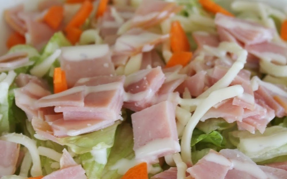 Order Ham & Cheese Salad - Small food online from Pino's Pizzeria store, Easton on bringmethat.com
