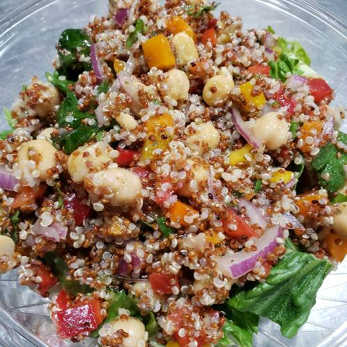 Order Med Quinoa Salad food online from Cafe Yafa store, Natick on bringmethat.com