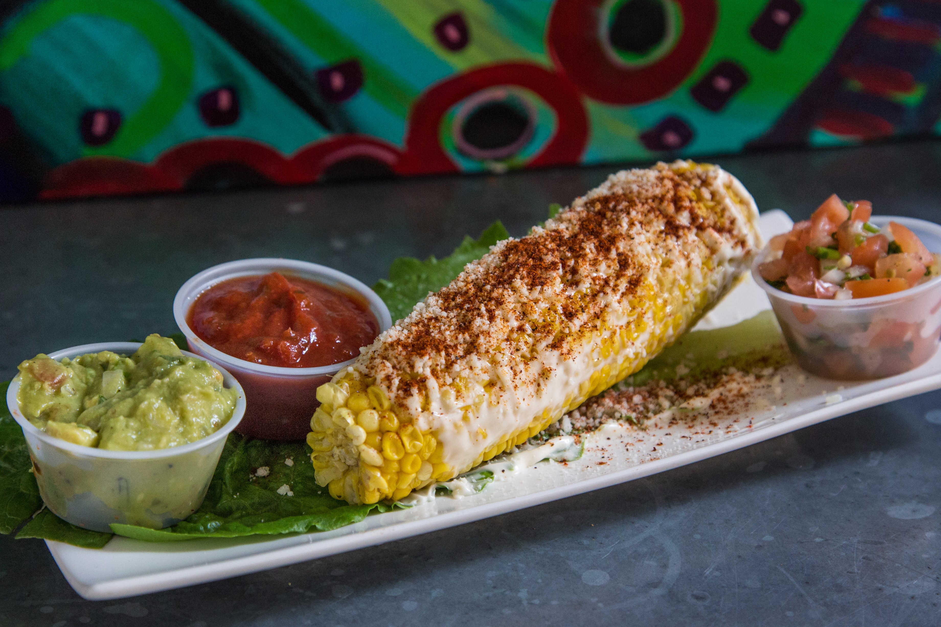 Order 80. Corn Con Queso food online from Al horno lean mexican kitchen catering store, New York on bringmethat.com
