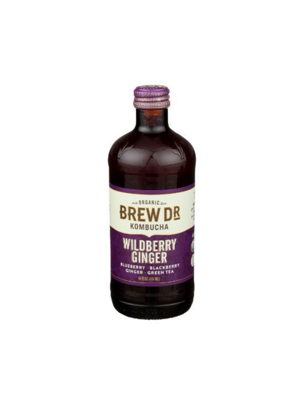 Order Brew Dr Organic Wildberry Ginger Kombucha (14 oz) food online from Light Speed Market store, Los Angeles on bringmethat.com