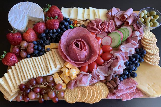 Order Charcuterie Board (18 X 12)-Red White Blue (PRE ORDER 2 DAYS IN ADVANCE)  food online from Bobby Bagel Cafe store, Oakton on bringmethat.com