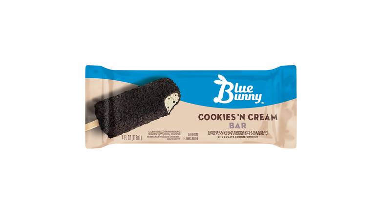Order Blue Bunny Cookies 'N Cream Bar 4 fl oz food online from Valero Food Mart store, Murrayville on bringmethat.com