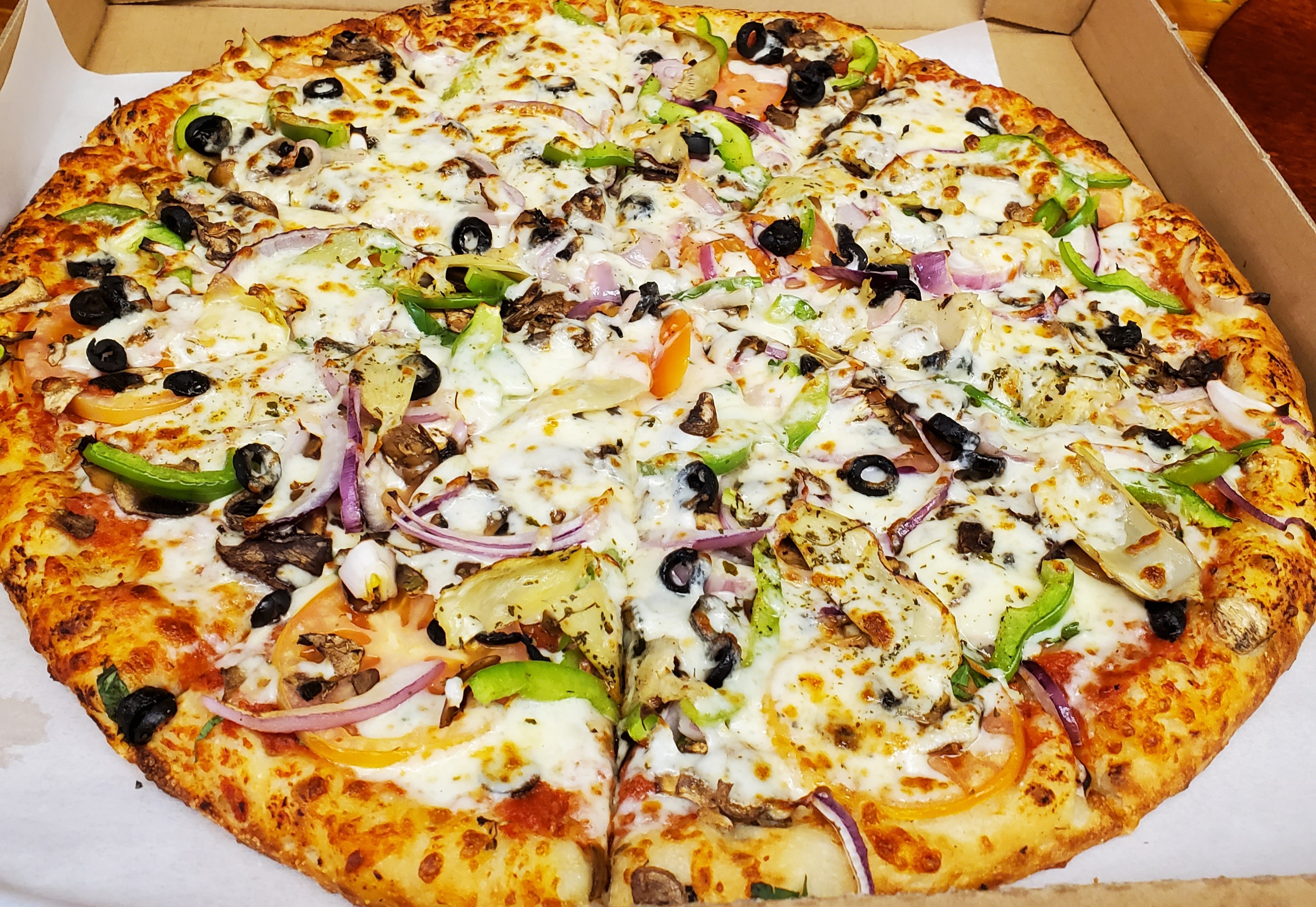 Order Vegetarian Pizza food online from Bella Pizza & Pasta store, Bothell on bringmethat.com