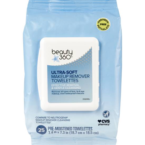 Order Beauty 360 Cleansing and Makeup Remover Towelettes, 25CT food online from CVS store, SPRING VALLEY on bringmethat.com
