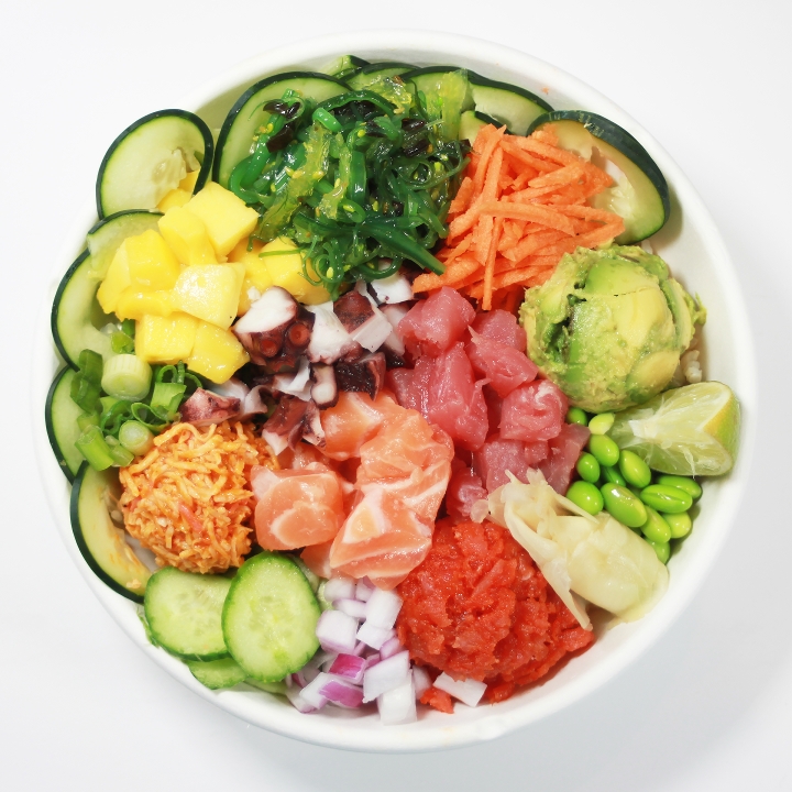 Order POKĒ BOWL | Large (4 scoops of protein) food online from Blue Poke store, National City on bringmethat.com
