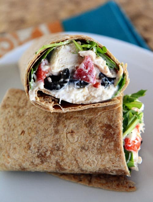 Order Chicken Mediterraneo Wrap food online from Boston House of Pizza store, Roslindale on bringmethat.com