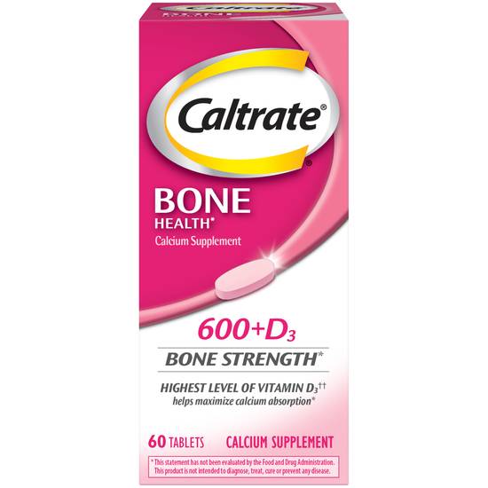 Order Caltrate Bone Health Calcium Tablets 600 mg + D3 (60 ct) food online from Rite Aid store, Palm Desert on bringmethat.com