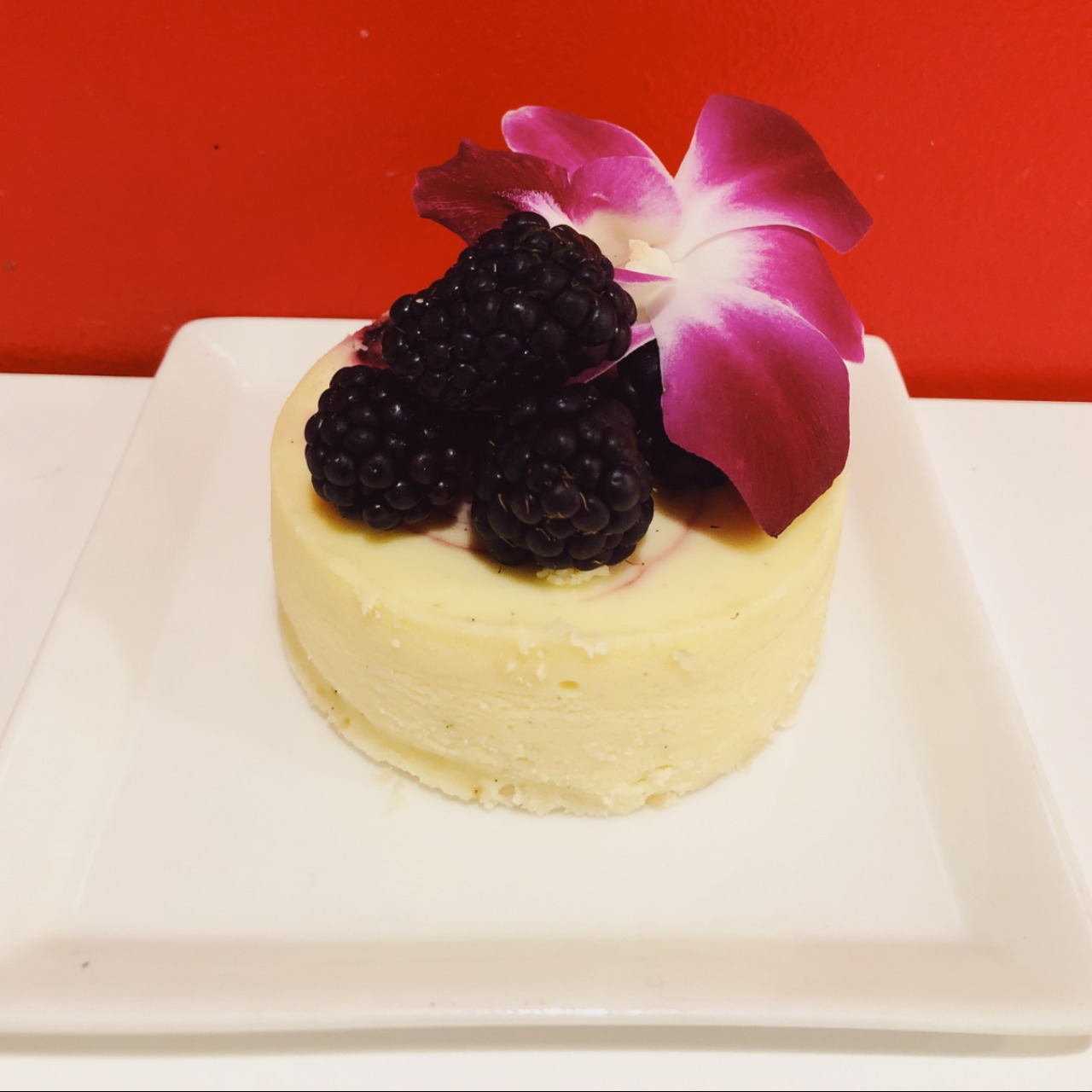 Order Gluten Free Goat Cheese ＆ Blackberry Cheesecake food online from Sinners & Saints Desserts store, Venice on bringmethat.com