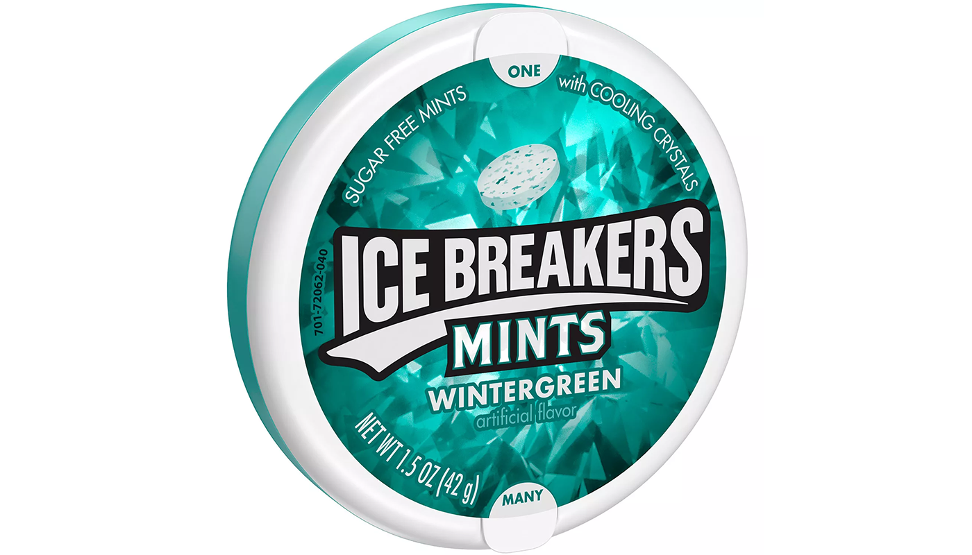 Order 1.5 oz. Ice Breakers Mints in Wintergreen food online from Neomunch store, Warren on bringmethat.com