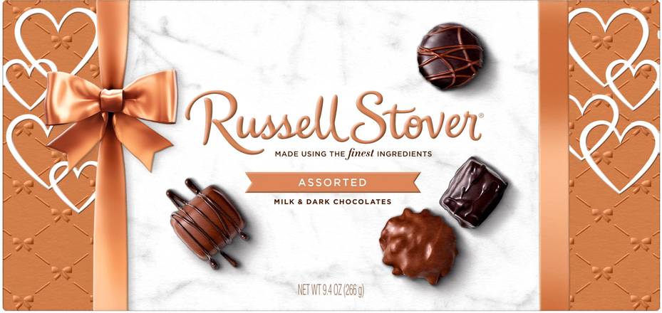 Order Russell Stover Valentine's Day Assorted Milk Chocolate & Dark Chocolate Gift Box, 9.4 oz food online from CVS store, WALKERTOWN on bringmethat.com