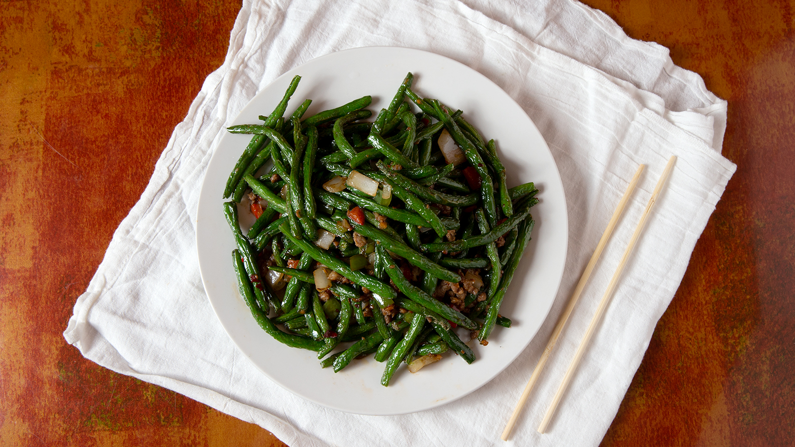 Order Minced Pork with String Bean / 干扁四季豆 food online from Chow n' Joy store, Somerville on bringmethat.com