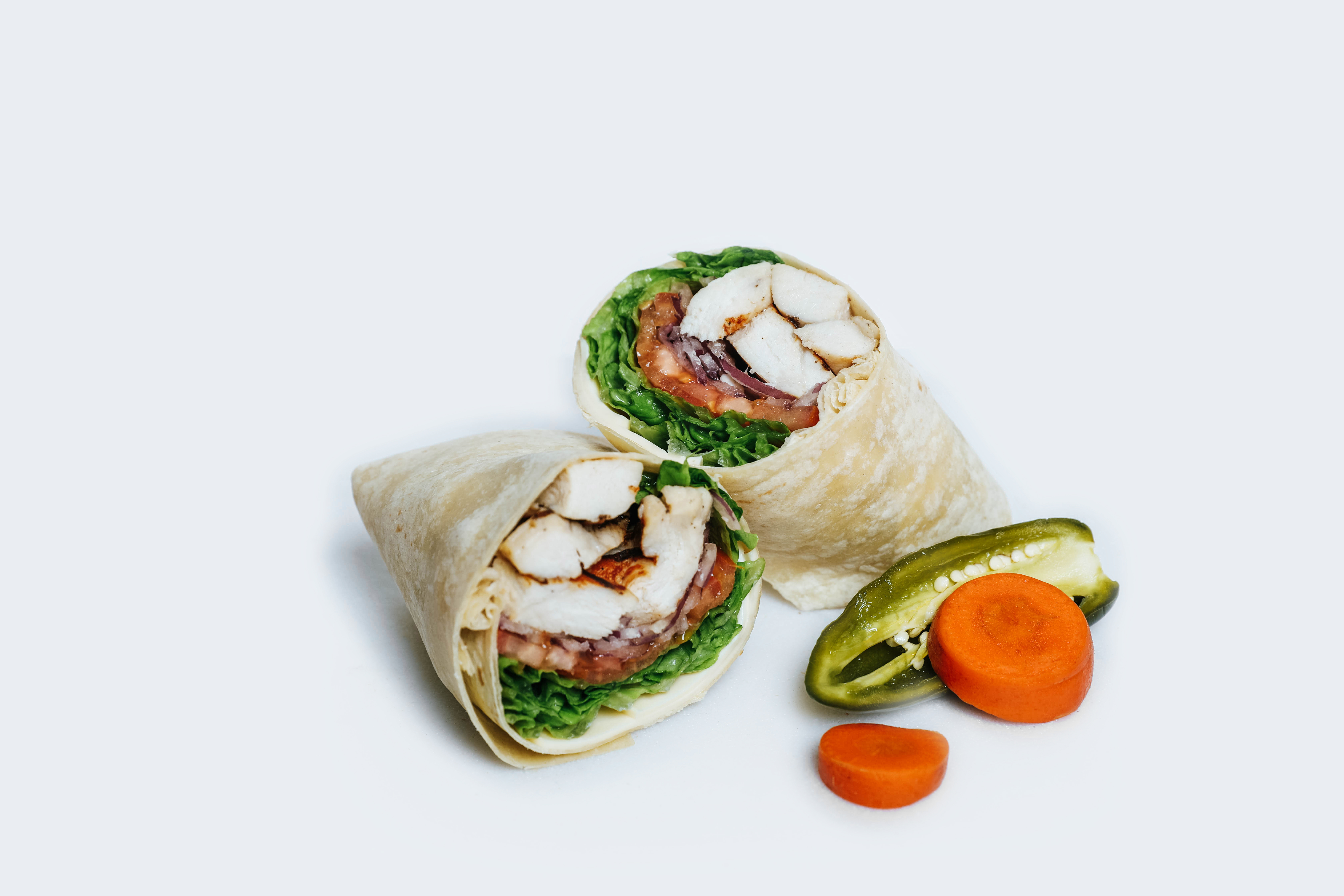 Order #27 Chicken Wrap Lunch food online from Dc Donut Cafe store, Granada Hills on bringmethat.com