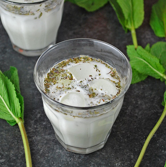 Order Pars Yogurt Drink with Mint food online from Pars Persian Cuisine store, Scottsdale on bringmethat.com