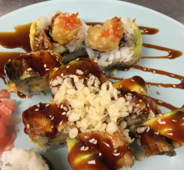 Order Dragon Sushi Roll food online from JK's Table store, Minneapolis on bringmethat.com