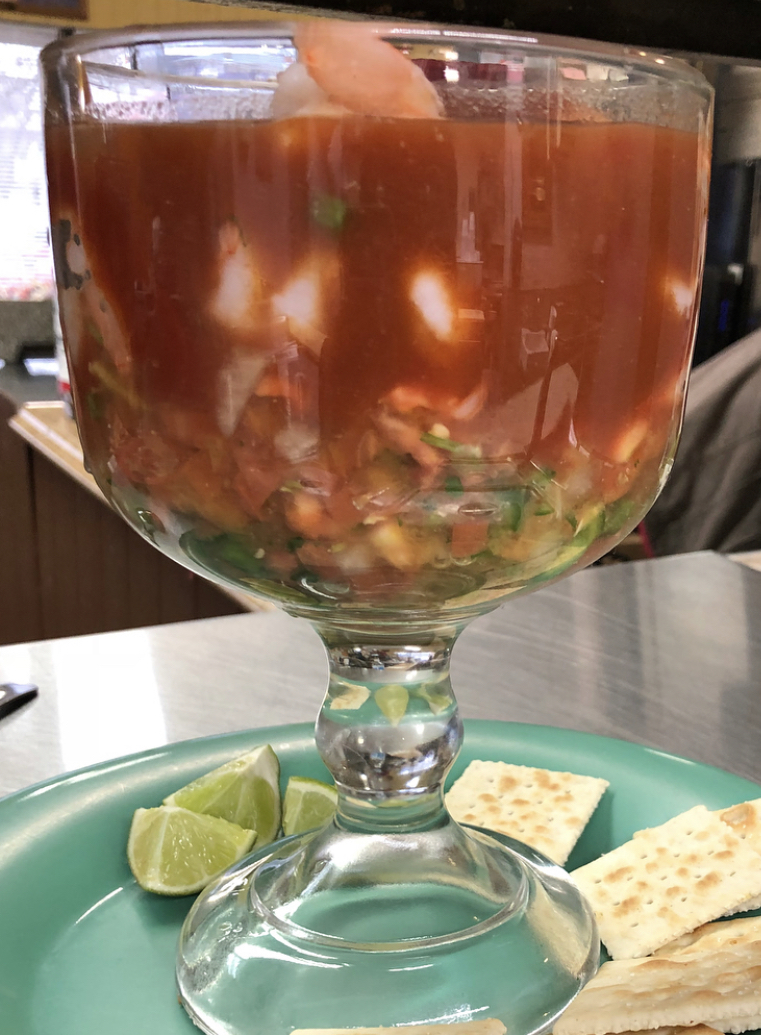 Order Mexican Shrimp Cocktail food online from Taqueria Mixteca store, Dayton on bringmethat.com