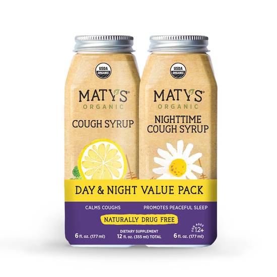Order Maty's Organic Day & Nighttime Cough Syrup (6 oz x 2 ct) food online from Rite Aid store, Oxford on bringmethat.com