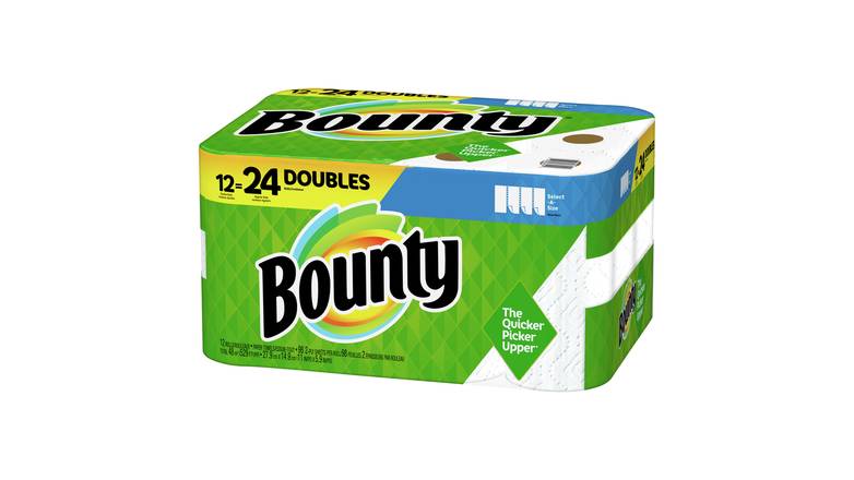 Order Bounty Select-A-Size Paper Towels, White, 12 Double Rolls-12 Ct food online from Shell Rock Spring store, Bel Air on bringmethat.com