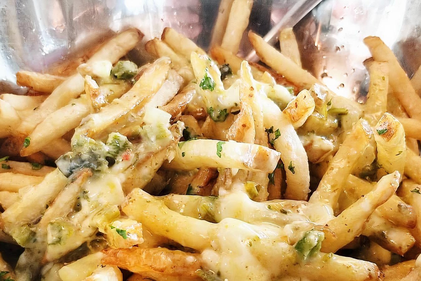 Order Green Chili Cheese Fries food online from Urban Sombrero store, Denver on bringmethat.com