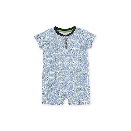 Order Burt's Bees Baby® Size 12M Abstract Triangles Henley Romper in Blue food online from Bed Bath & Beyond store, Lancaster on bringmethat.com