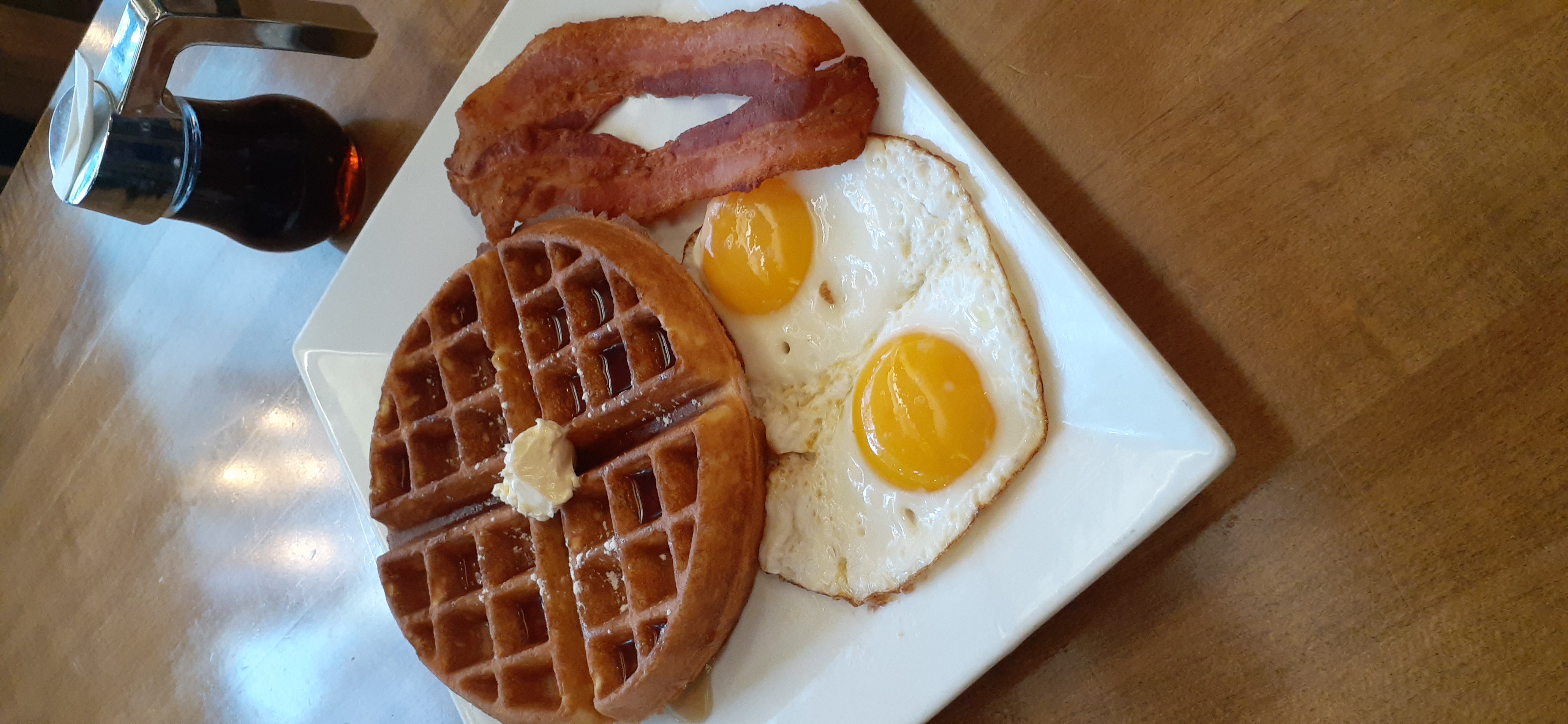 Order Waffle Combo 1 food online from Four Breakfast & More store, Champaign on bringmethat.com