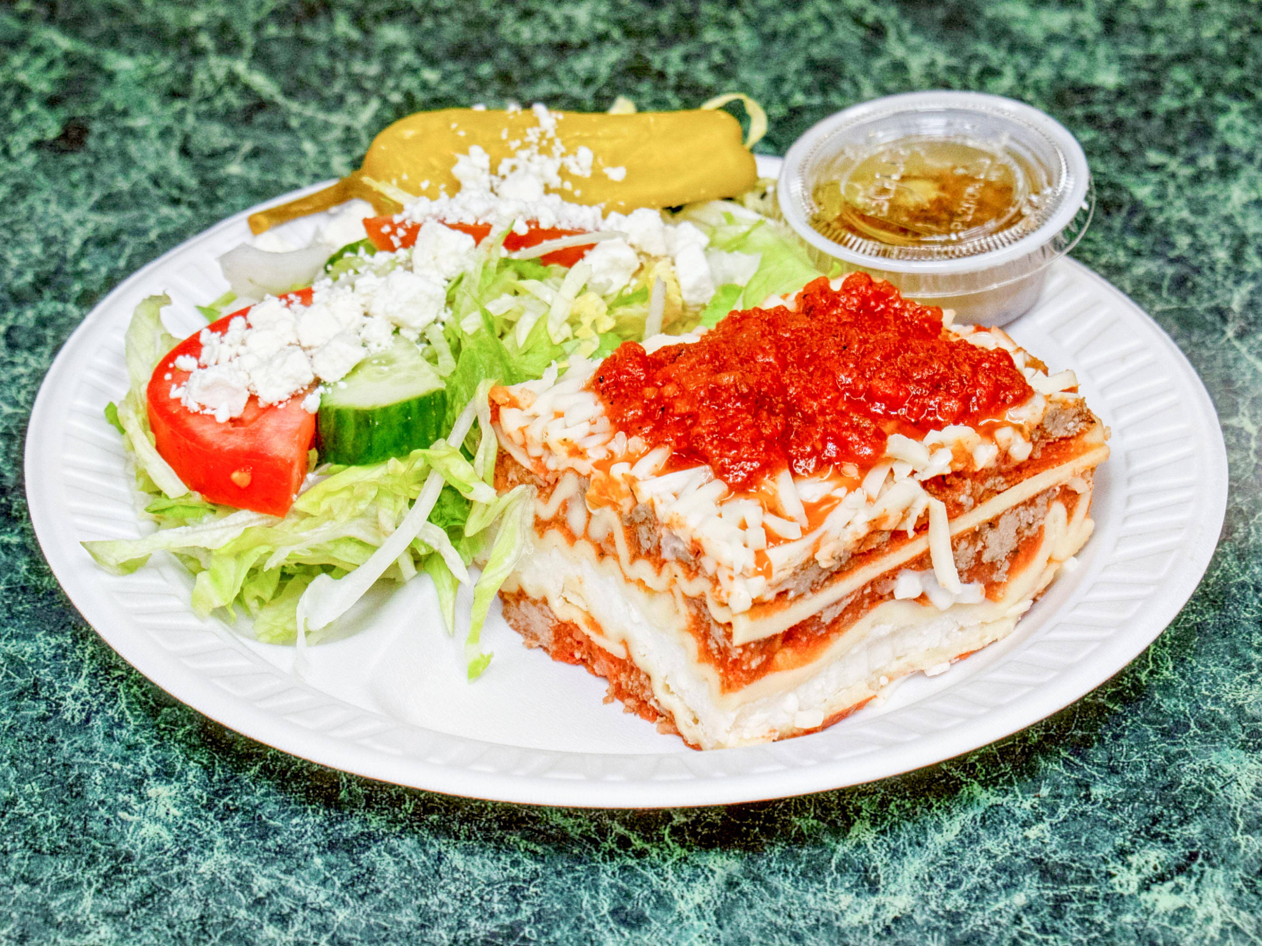 Order Lasagna with Salad food online from Old Town Deli store, Alexandria on bringmethat.com