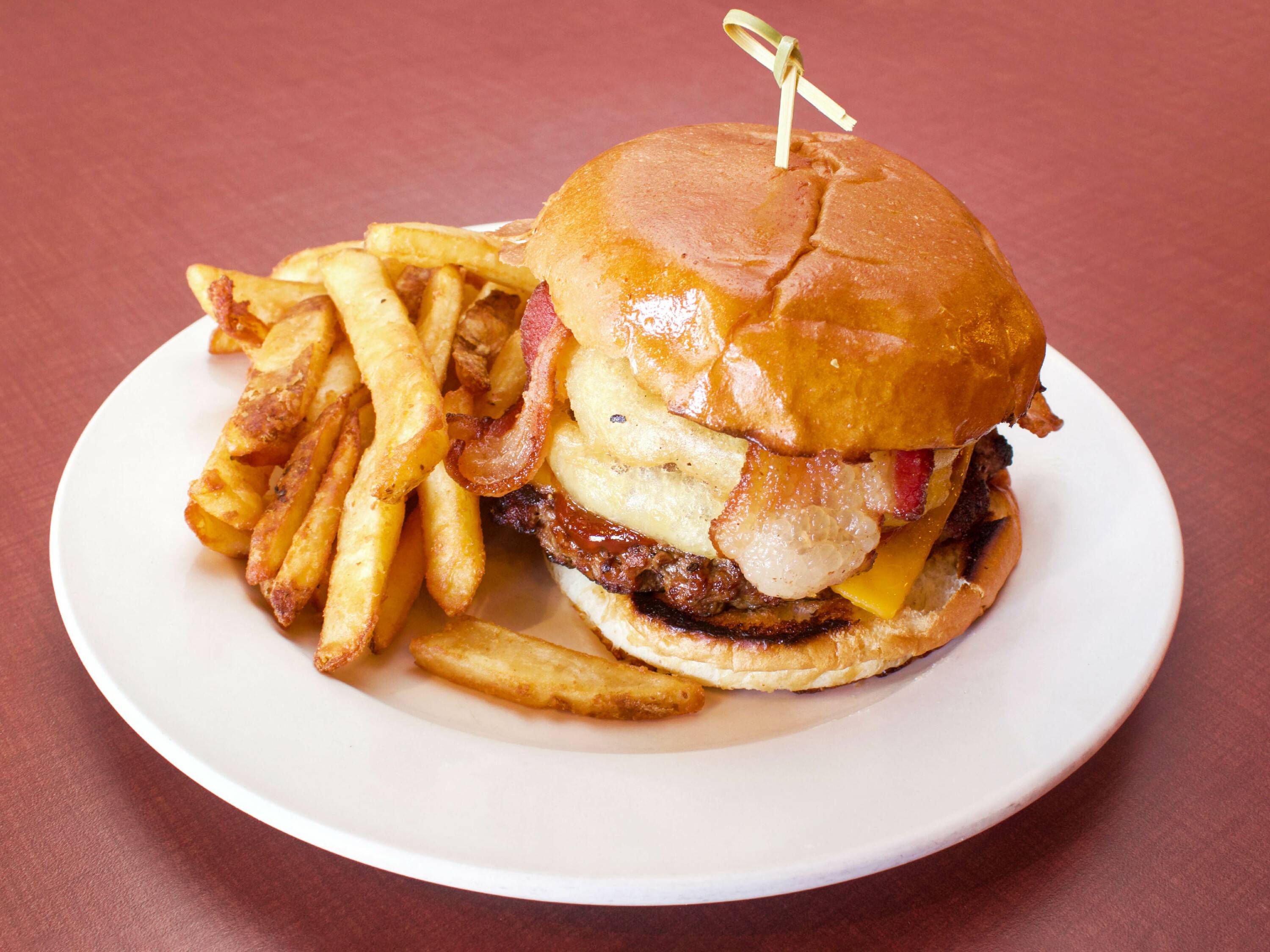 Order BBQ Bacon Burger food online from Slanted Tree Kitchen & Taproom store, Fairfield on bringmethat.com