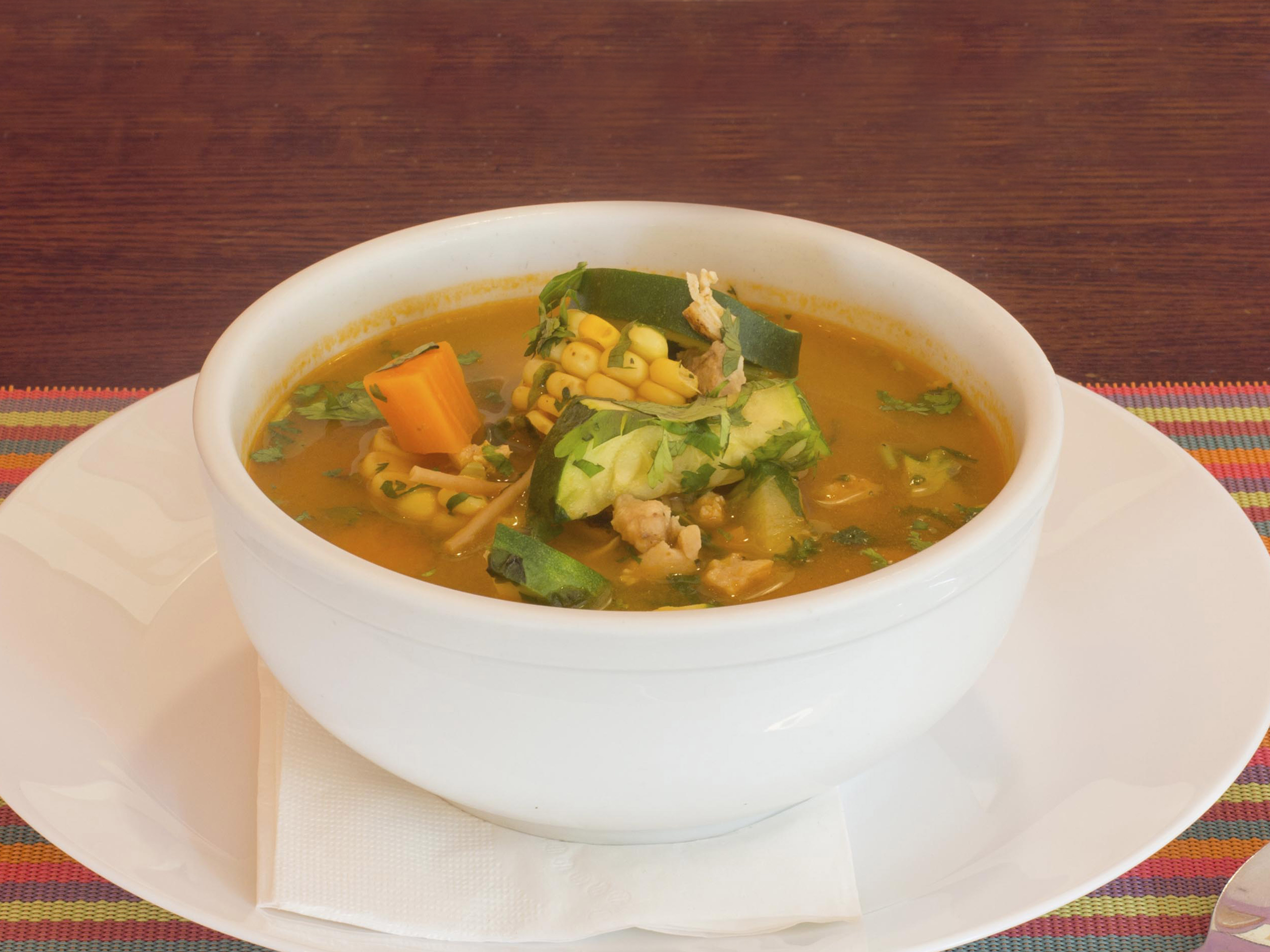 Order Chicken, Noodle and Vegetables Soup food online from Riviera Maya Mexican Cuisine store, Bogota on bringmethat.com