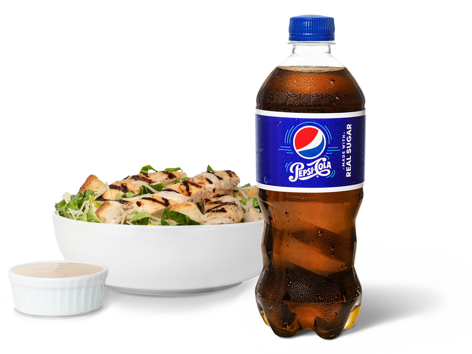 Order Chicken Caesar Salad & Pepsi Real Sugar food online from Pep Place store, Yuma on bringmethat.com