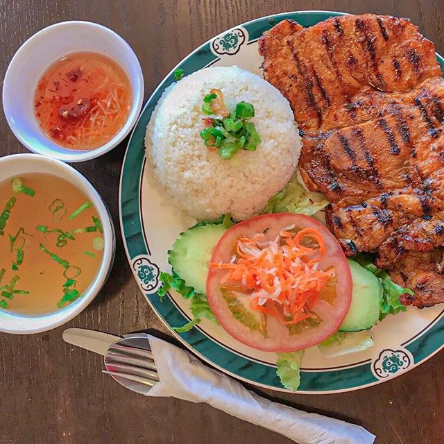 Order Grilled Pork Chop Plate food online from Pho Ca Dao Grill store, Chula Vista on bringmethat.com