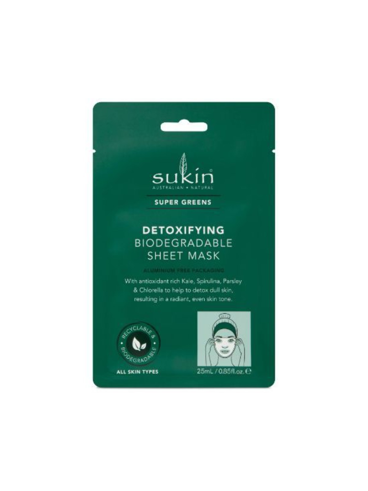 Order Sukin Detox Super Green Face Mask (1 Mask) food online from Stock-Up Mart store, Los Angeles on bringmethat.com