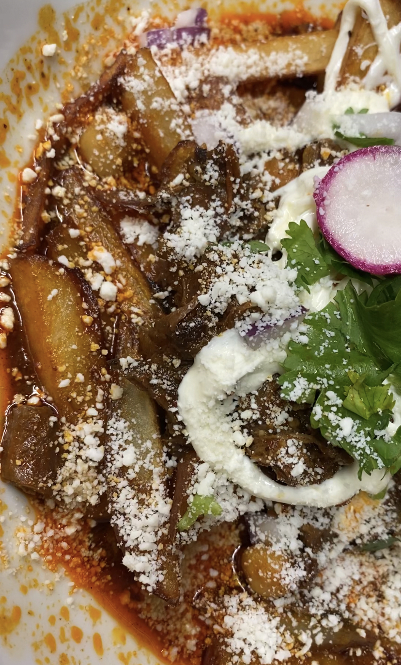 Order Cheesy Birria Loaded Fries food online from Ollin store, New York on bringmethat.com