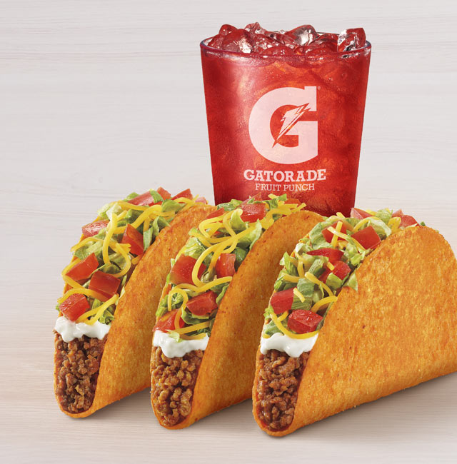 Order 3 Doritos® Locos Tacos Supreme Combo food online from Taco Bell store, Covington on bringmethat.com