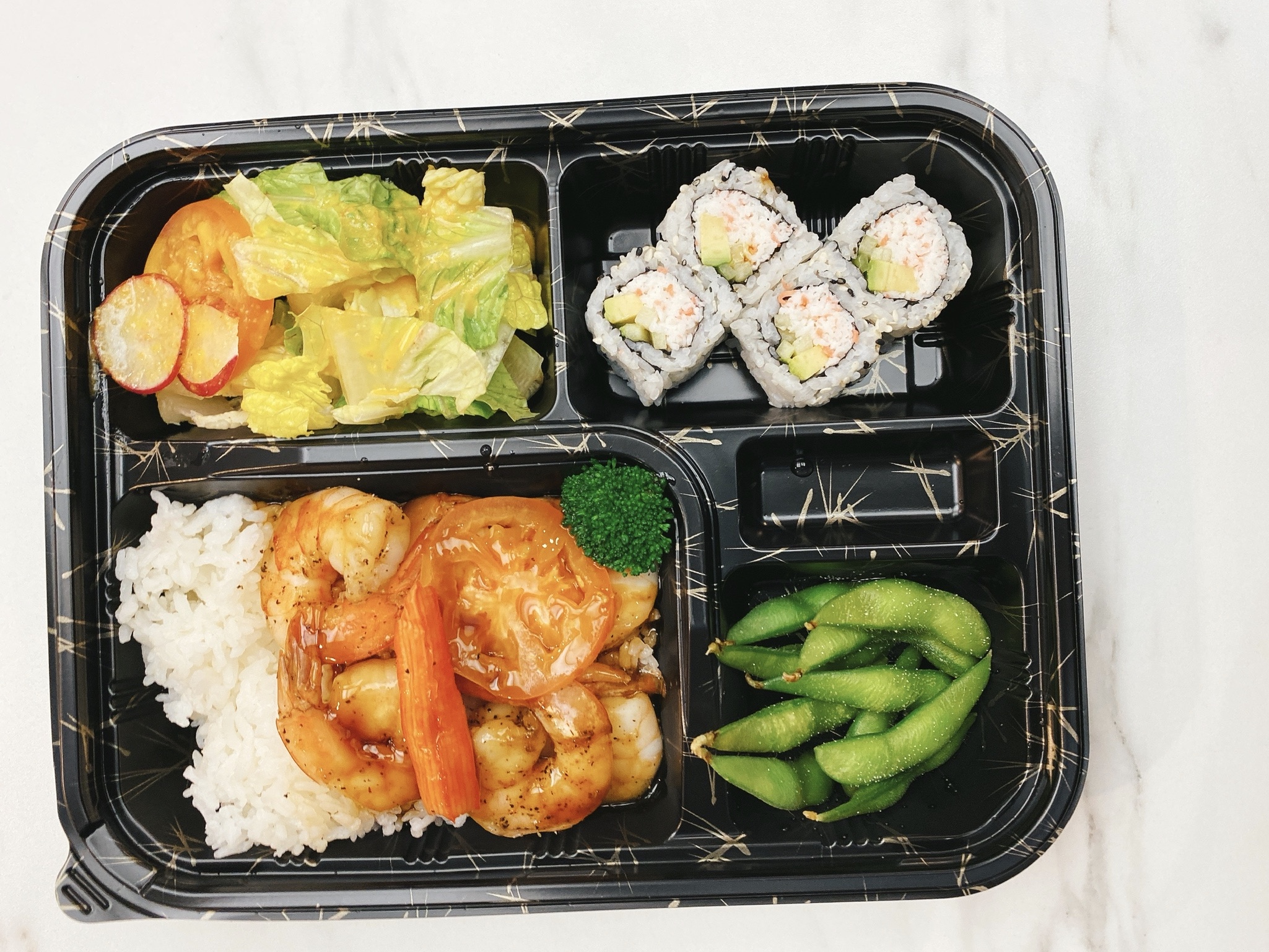 Order Shrimp with Teriyaki Bento Box  food online from Obento store, Denver on bringmethat.com