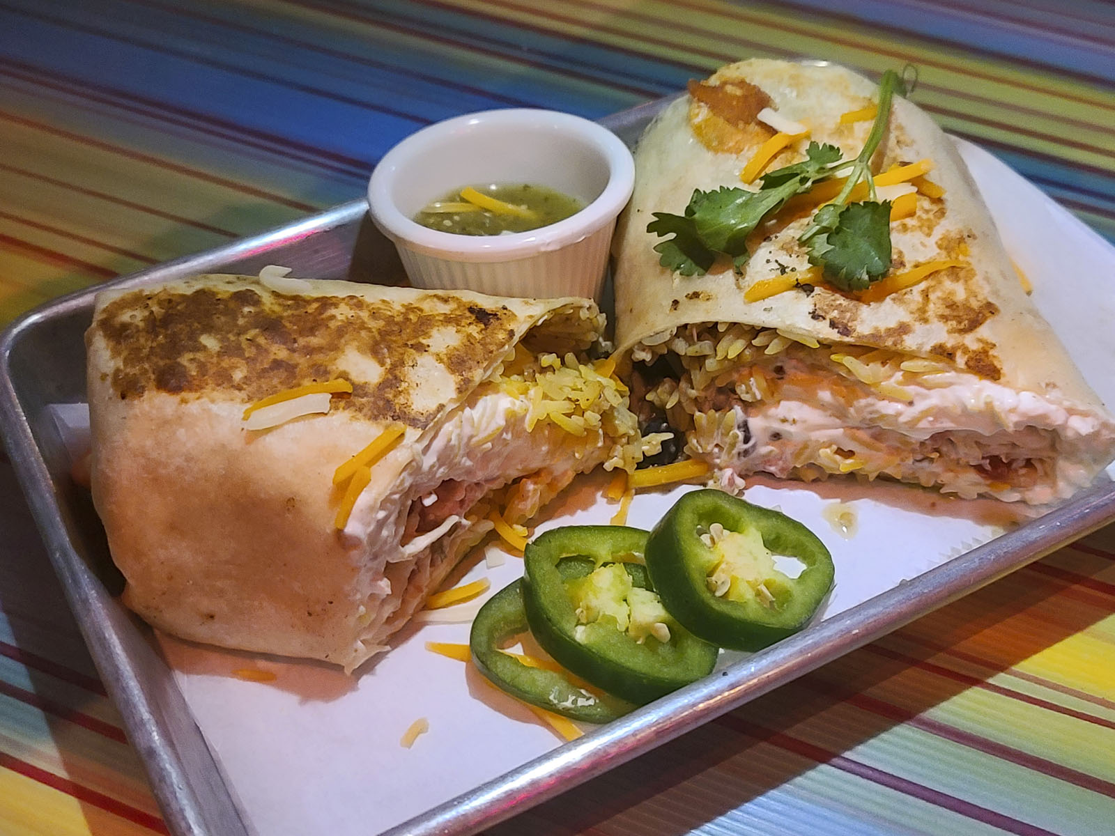 Order Cuban Chicken Burrito food online from Sexy Taco/Dirty Cash store, New York on bringmethat.com