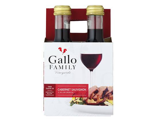 Order Gallo Family Vineyards Cabernet Sauvignon 4 Single Serve 187ml Bottles, 187mL red wine (13.0% ABV) food online from Don Liquor Store store, Poway on bringmethat.com