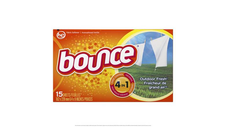Order Bounce Outdoor Fresh Scent Dryer Sheet - 15 Count food online from Trumbull Mobil store, Trumbull on bringmethat.com