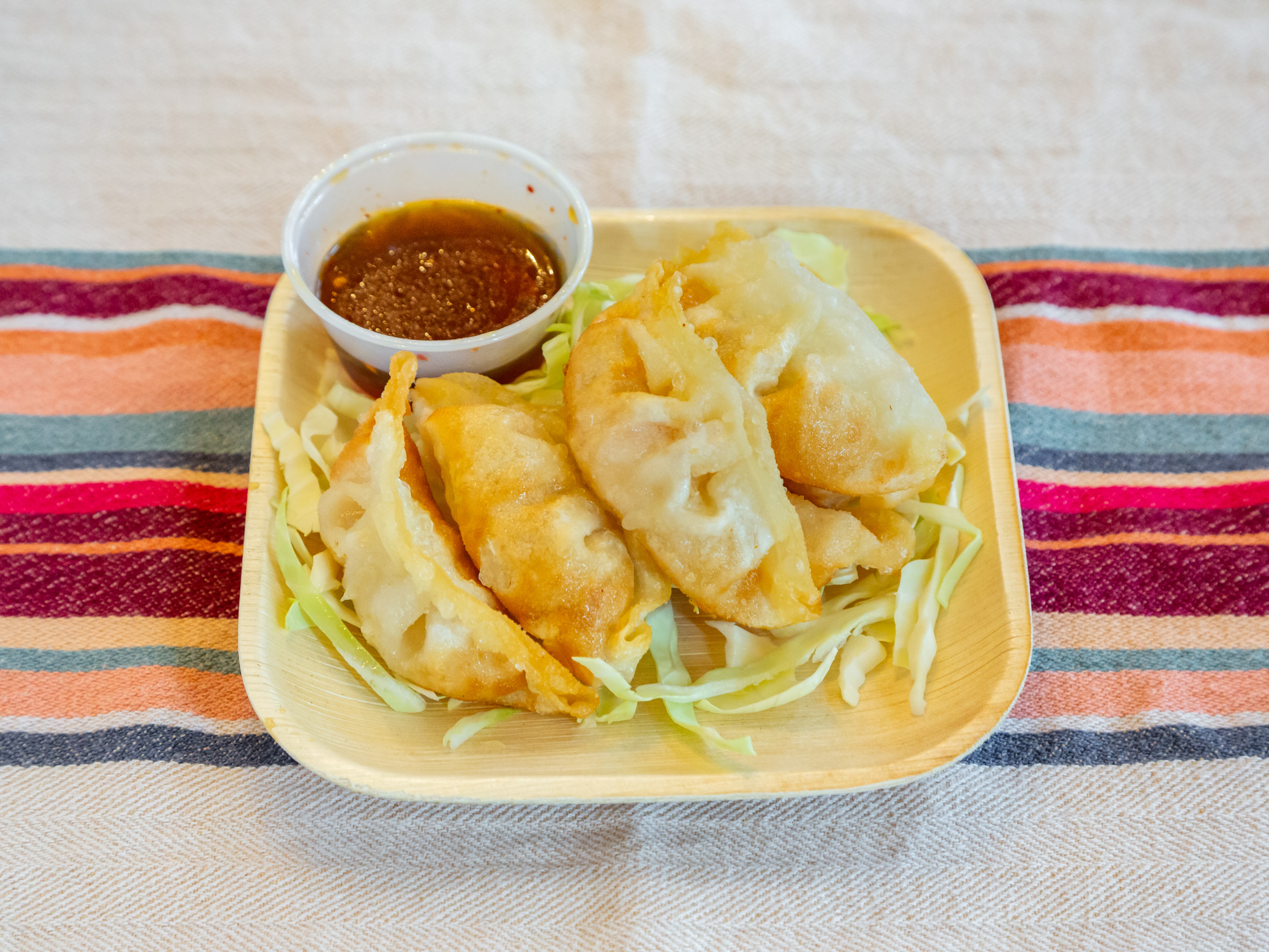 Order A5. Gyoza Shrimp and Seafood (6) food online from Joe's Kitchen store, Bayonne on bringmethat.com