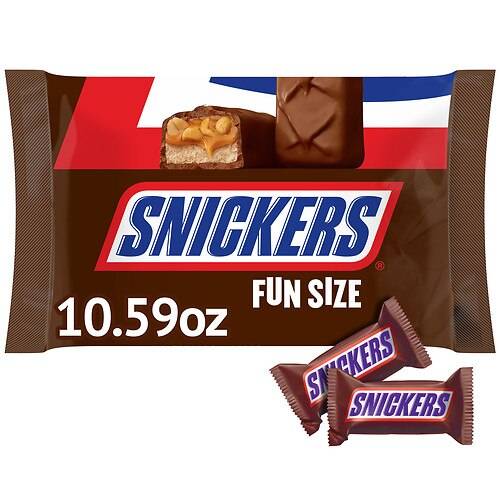 Order Snickers Halloween Chocolate Candy Bars Fun Size, Individually Wrapped, Small Bag - 10.59 oz food online from Walgreens store, Baton Rouge on bringmethat.com